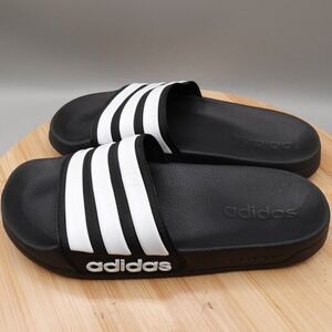Adidas Sandals Kids 4 Adilette Shower Slides Black White GZ5922 Flaw